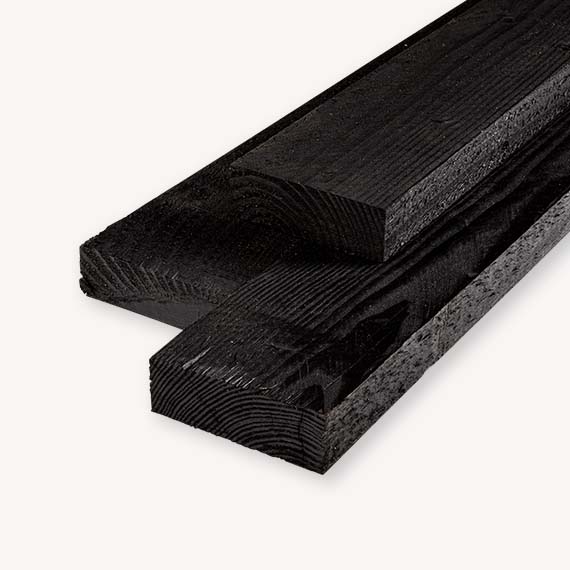 Douglas balk | ruw | zwart | 5x15 cm