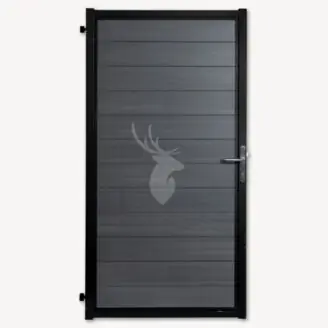 Tuindeur composiet Velufence | dark grey | zwart aluminium