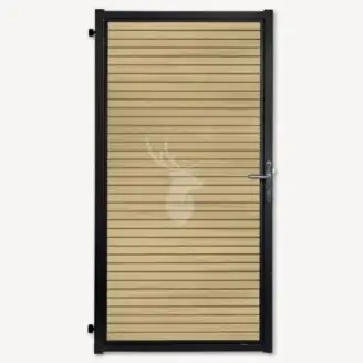 Tuindeur composiet Velufence | cedar triple | zwart aluminium