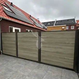 Duofuse kunststof schuttingplank | houtmotief | grey cedar
