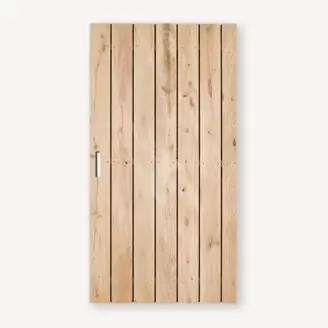 Tuindeur Privacy eiken | geen doorkijk | zwart frame