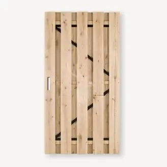 Tuindeur solide eiken | gem. doorkijk | zwart frame