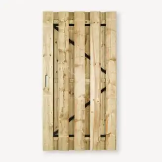 Tuindeur solide grenen | gem. doorkijk | zwart frame