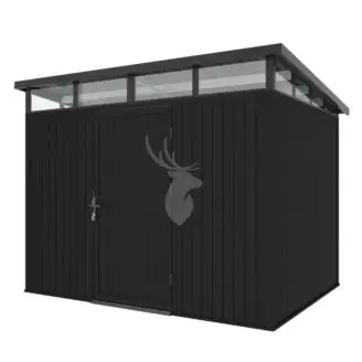 Composiet tuinberging met deur | zwart | 283x210x226,5 cm