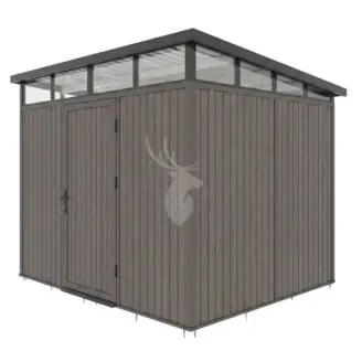 Composiet tuinberging met deur | grijs | 283x210x226,5 cm