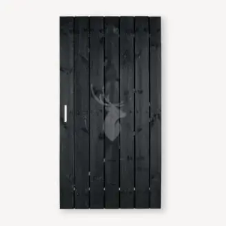 Tuindeur Privacy | zwart grenen | geen doorkijk | zwart frame