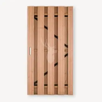 Tuindeur Solide hardhout | gem. doorkijk | zwart frame