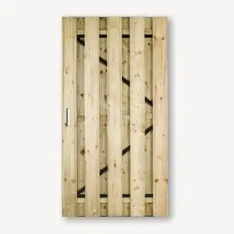 Tuindeur solide vuren | gem. doorkijk | zwart frame