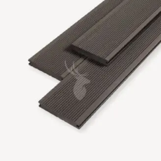 Duofuse vlonderplank Ribbel | Massief | Graphite Black | 14 cm