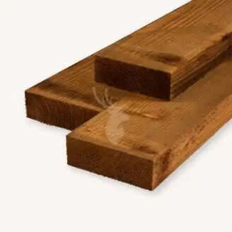 Douglas balk | ruw | bruin geïmpregneerd | 7x22 cm