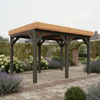 Douglas overkapping IJssel XL1 | zwart frame | 447x305 cm