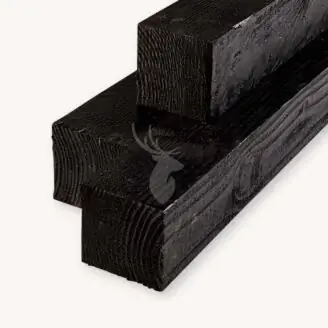 Douglas paal | ruw | zwart | 12x12 cm