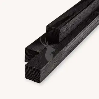 Douglas paal | ruw | zwart | 7x7 cm