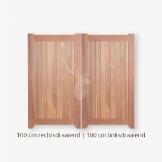 Dichte poort | Dubbele deuren | 100 cm | 100 cm