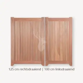 Dichte poort | Dubbele deuren | 125 cm | 100 cm