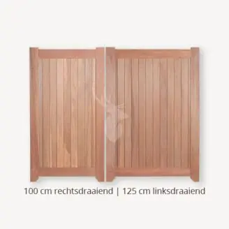 Dichte poort | Dubbele deuren | 125 cm  | 100 cm