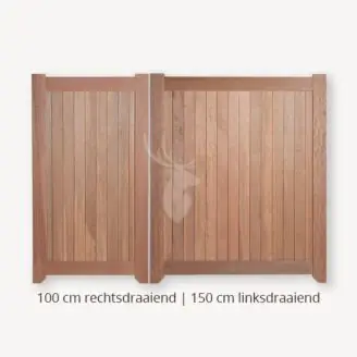 Dichte poort | Dubbele deuren | 100 cm | 150 cm