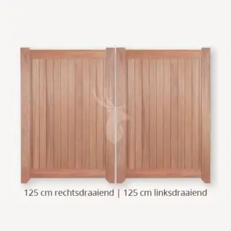 Dichte poort | Dubbele deuren | 125 cm | 125 cm