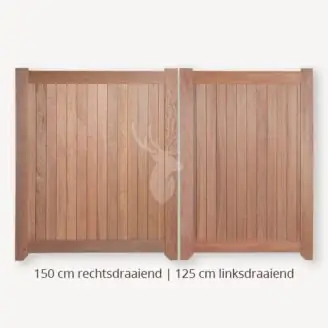 Dichte poort | Dubbele deuren | 150 cm | 125 cm