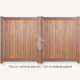 Dichte poort | Dubbele deuren | 150 cm | 150 cm