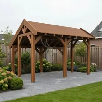 Douglas kapschuur Linge XL1 | douglas bruin geïmpregneerd | 447x344 cm