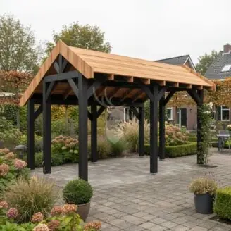 Douglas kapschuur Linge XL1 | zwart douglas frame | 447x344 cm