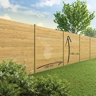 Tuinscherm Velufence | grenen | houten palen