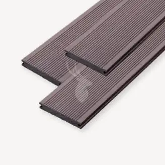 Duofuse vlonderplank Ribbel | Massief | Wenge Brown | 14 cm