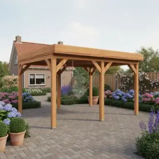 Douglas overkapping IJssel XXL1 | douglas blank geïmpregneerd | 447x405 cm