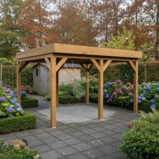 Douglas overkapping IJssel XXL1 | douglas groen geïmpregneerd | 447x405 cm