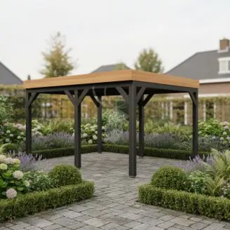 Douglas overkapping IJssel XXL1 | zwart frame | 447x405 cm