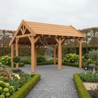 Douglas kapschuur Linge XXL1 | douglas blank geïmpregneerd | 447x444 cm