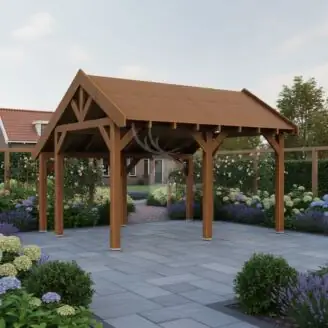 Douglas kapschuur Linge XXL1 | douglas bruin geïmpregneerd | 447x444 cm