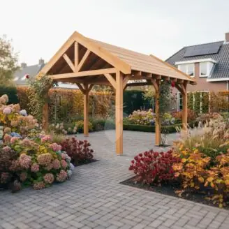 Douglas zadeldak Regge XXL1 | douglas blank geïmpregneerd | 447x444 cm