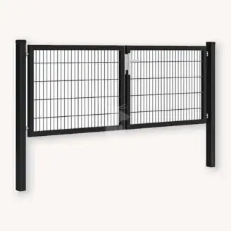Dubbelstaafmat dubbele poort | zwart