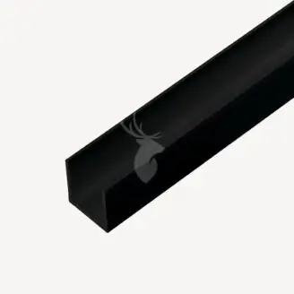 Velufence pvc u-profiel zwart| 2,4 > 2,1 cm