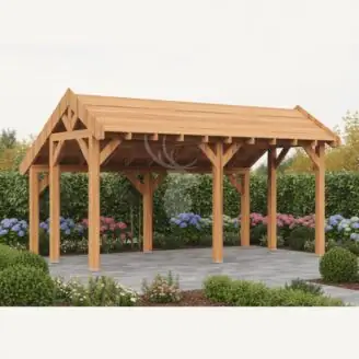 Douglas kapschuur Linge XL2 | douglas blank geïmpregneerd | 547x344 cm