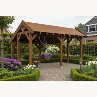 Douglas kapschuur Linge XL2 | douglas bruin geïmpregneerd | 547x344 cm