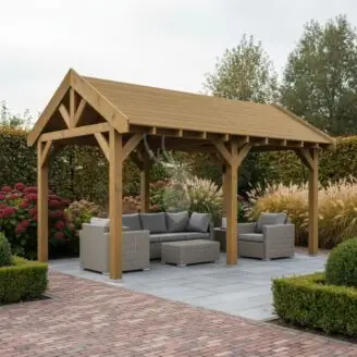 Douglas zadeldak Regge XL2 | douglas groen geïmpregneerd | 547x344 cm