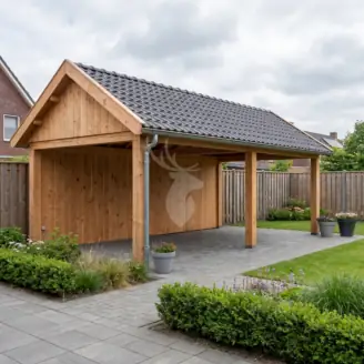 Zadeldak overkapping | hout | 800x300 cm