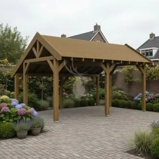 Douglas kapschuur Linge XXL2 | douglas groen geïmpregneerd | 547x444 cm