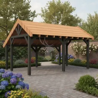 Douglas kapschuur Linge XXL2 | zwart douglas frame | 547x444 cm