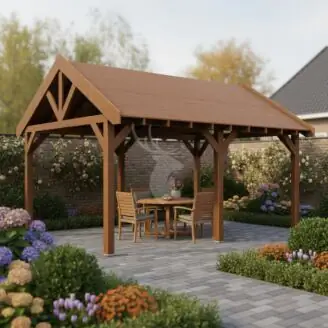 Douglas zadeldak Regge XXL2 | douglas bruin geïmpregneerd | 547x444 cm