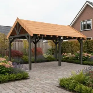 Douglas zadeldak Regge XXL2 | zwart douglas frame | 547x444 cm