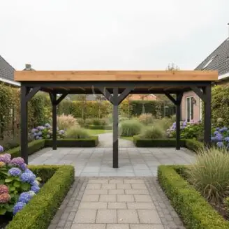 Douglas overkapping IJssel XXL2 | zwart douglas | 547x405 cm