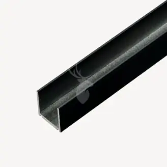 Aluminium U-profiel velufence | Zwart RAL9005 | 2,4x200 cm