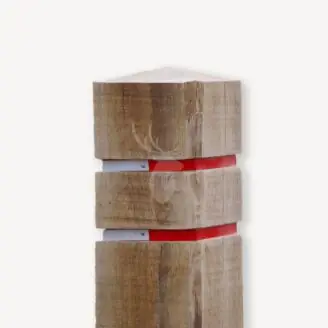 Eiken paal met reflectiestrips