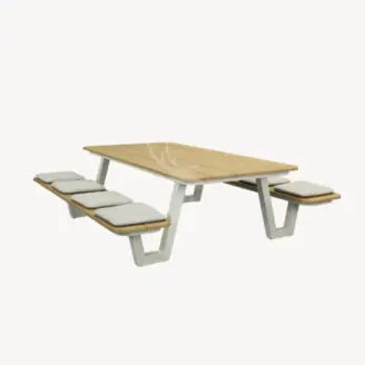 Buitenhof picknicktafel | crème