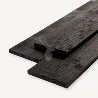 Douglas plank | ruw | zwart | 2x20 cm