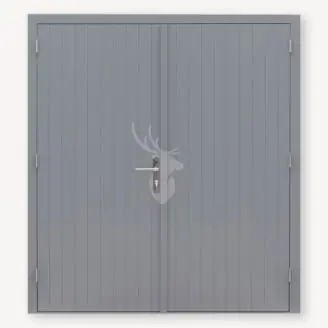 Hardhout dichte buitendeur gegrond | dubbel | 221x202 cm